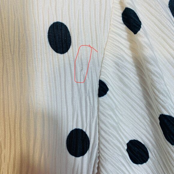 Maison d'Amelie Polka Dot Ruffle Top Large Long Sleeve Mock Neck Classiccore - Picture 7 of 9